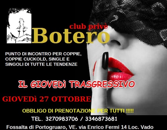 GIOVEDI 27 OTTOBRE