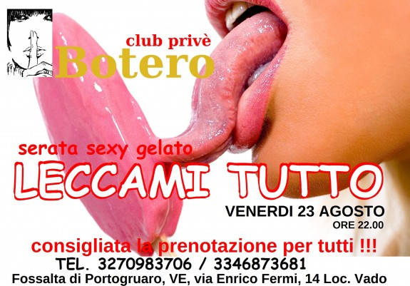 SERATA “LECCAMI TUTTO, VENERDI’ 23 AGOSTO, ORE 22.00.